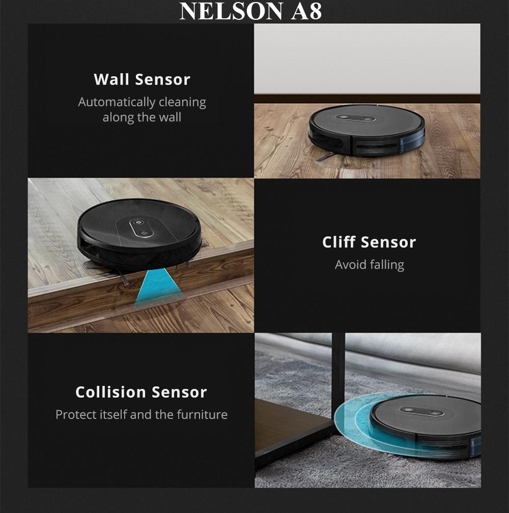 Probot Nelson A8, Robot hút bụi lau nhà WiFi, Alexa
